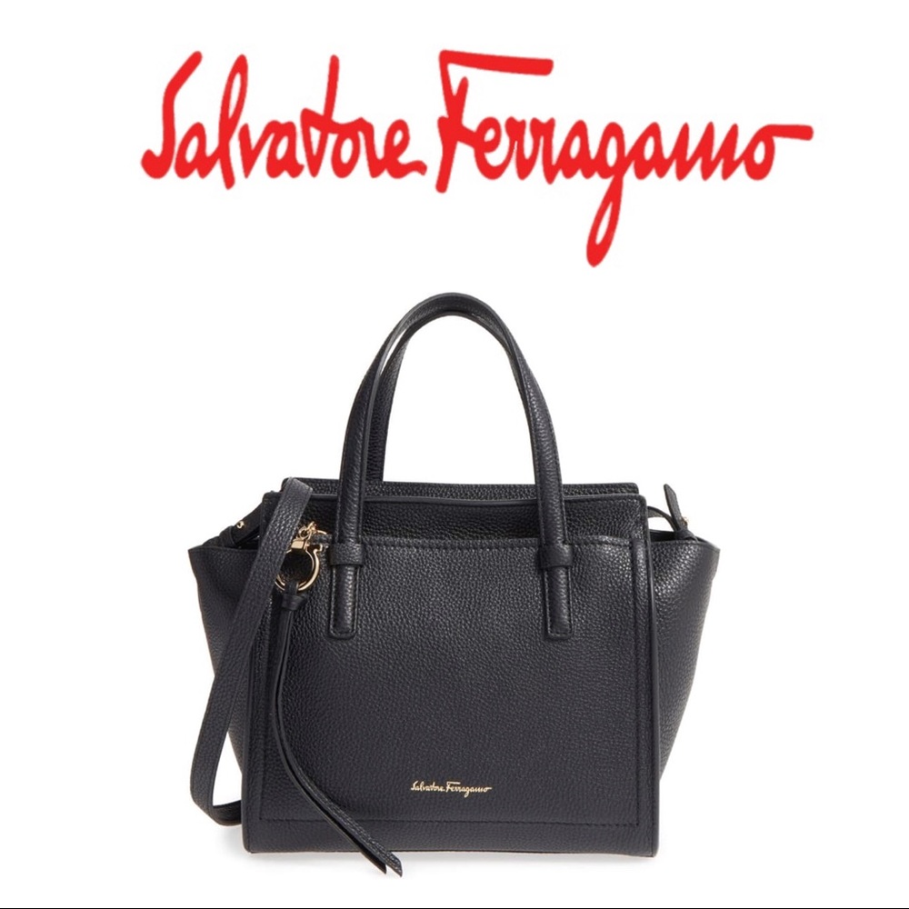 Salvatore Ferragamo Amy Small Pebbled Leather Tote